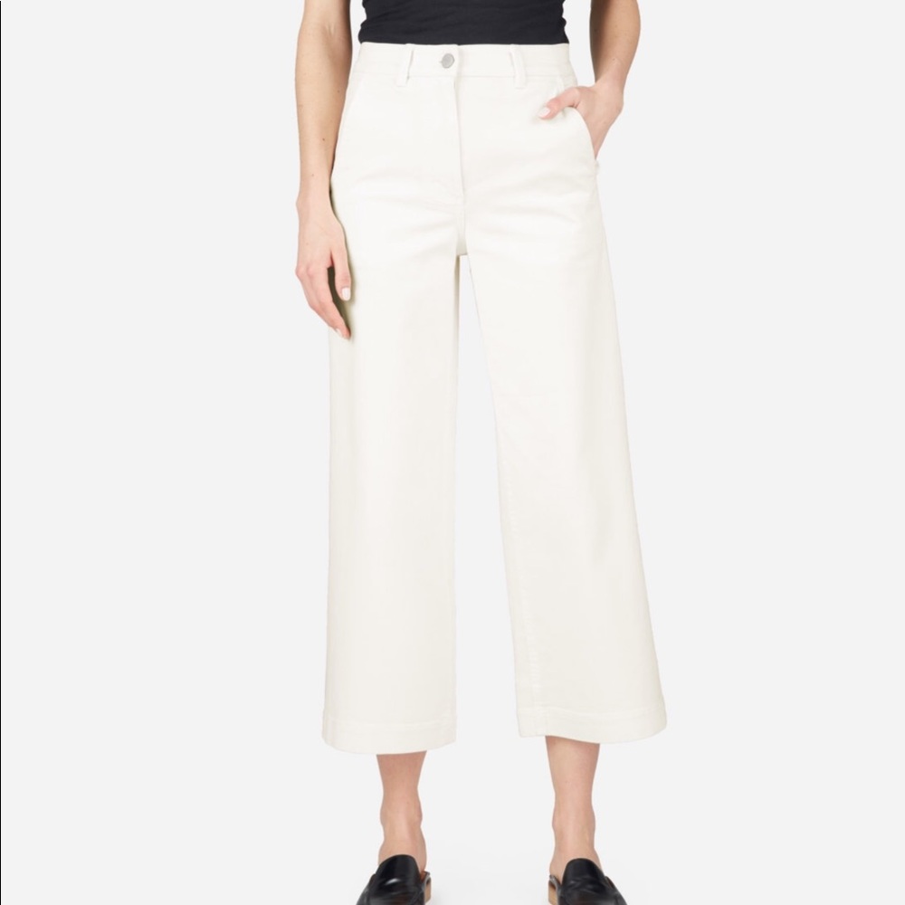 Everlane wide leg crop pants in bone - never worn